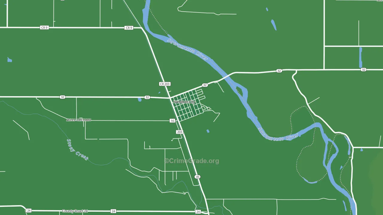 95951, CA Map of Vehicle Theft Rates