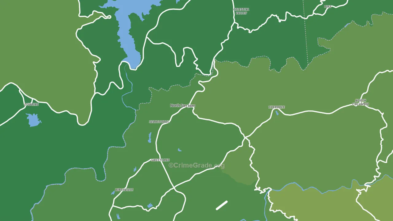 95960, CA Map of Vehicle Theft Rates