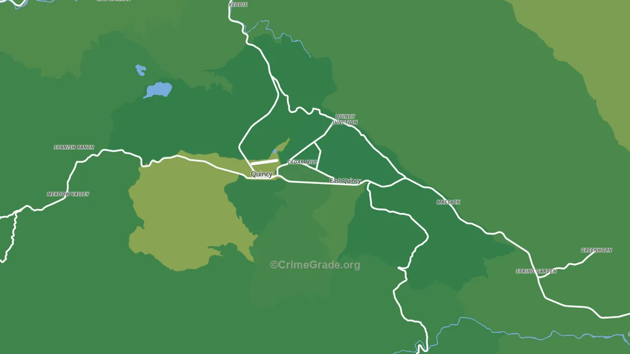 95971, CA Map of Vehicle Theft Rates
