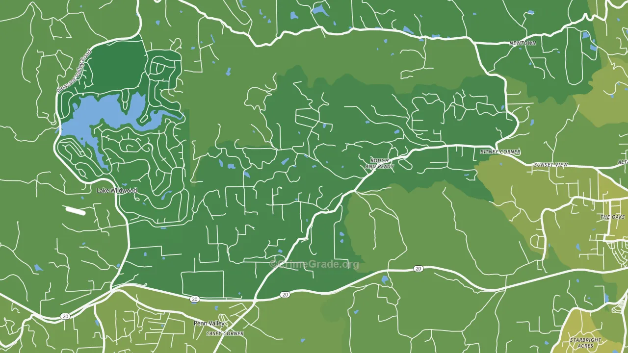 95975, CA Map of Vehicle Theft Rates