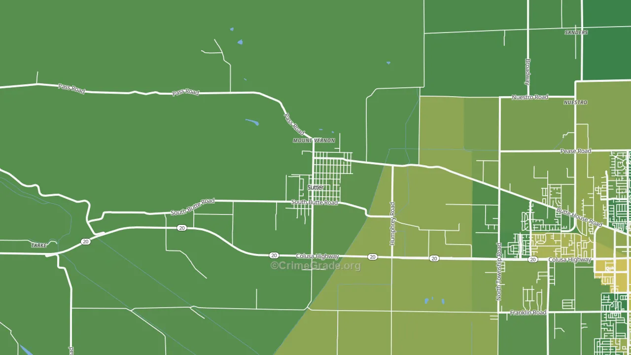 95982, CA Map of Vehicle Theft Rates