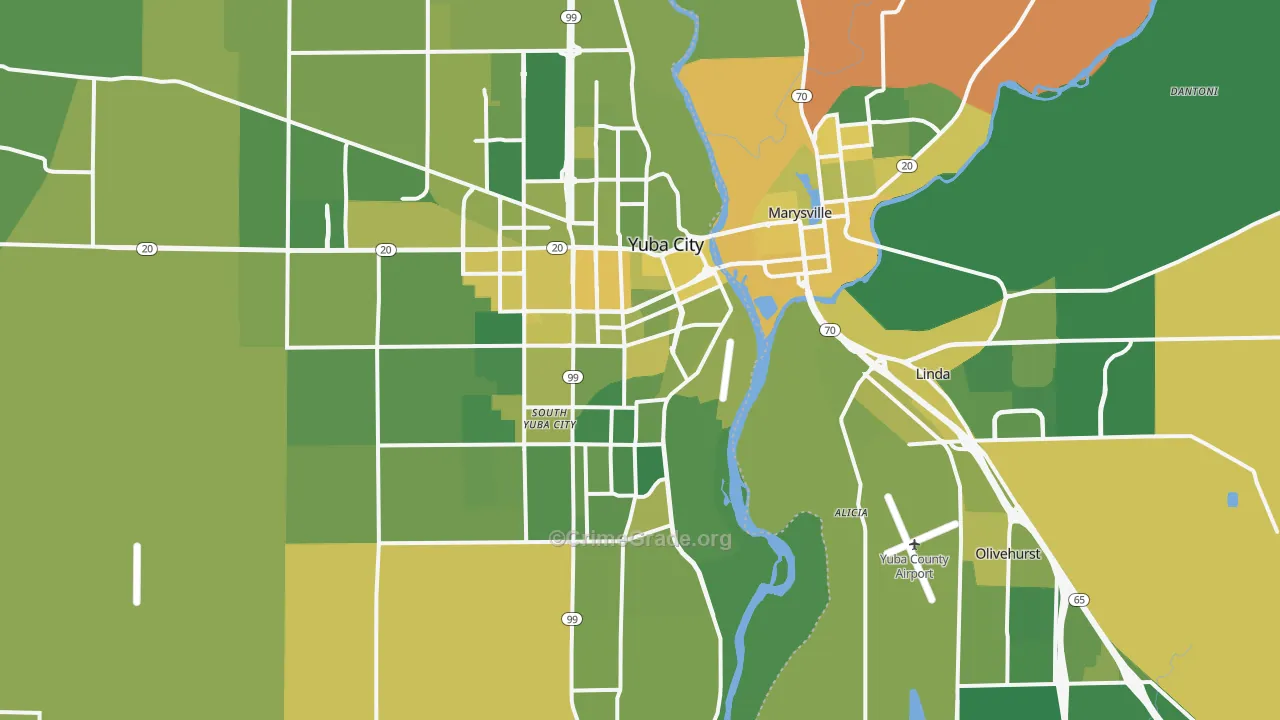 95991, CA Map of Vehicle Theft Rates