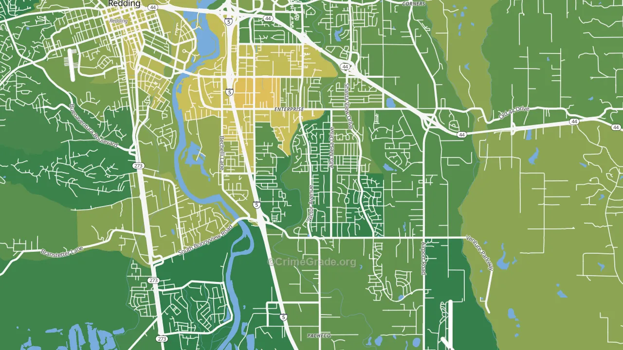 96002, CA Map of Vehicle Theft Rates