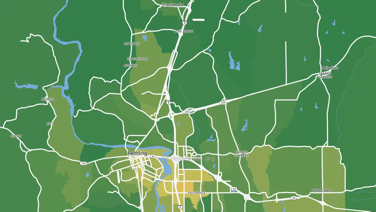 96003, CA Map of Vehicle Theft Rates