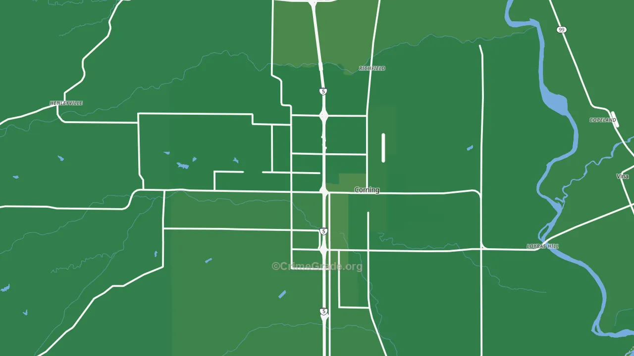 96021, CA Map of Vehicle Theft Rates