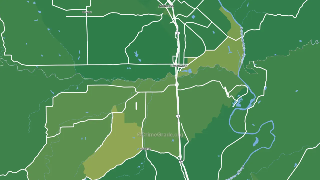 96022, CA Map of Vehicle Theft Rates