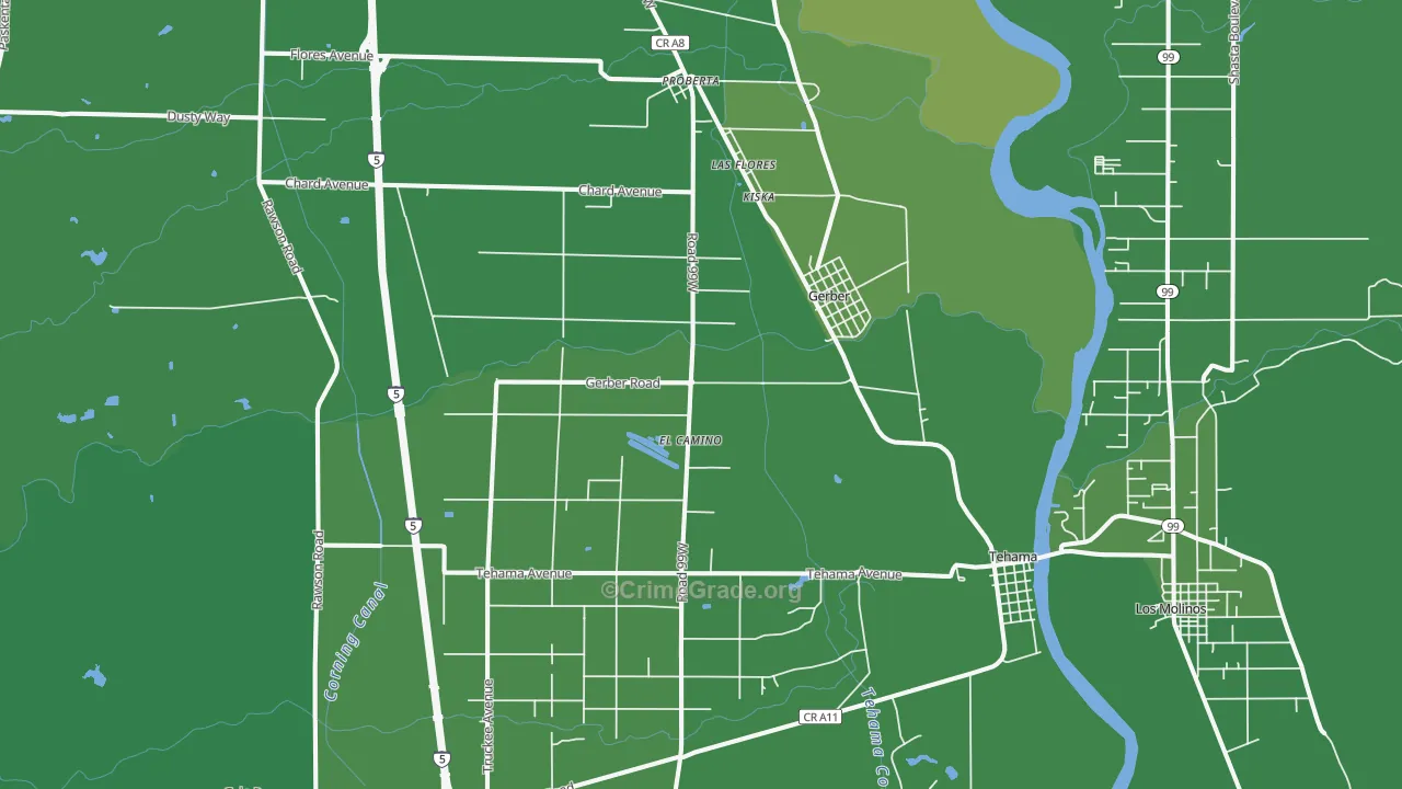 96035, CA Map of Vehicle Theft Rates