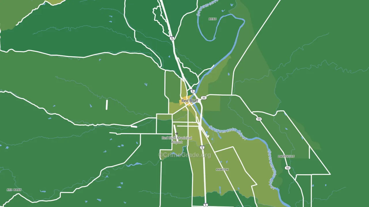 96080, CA Map of Vehicle Theft Rates