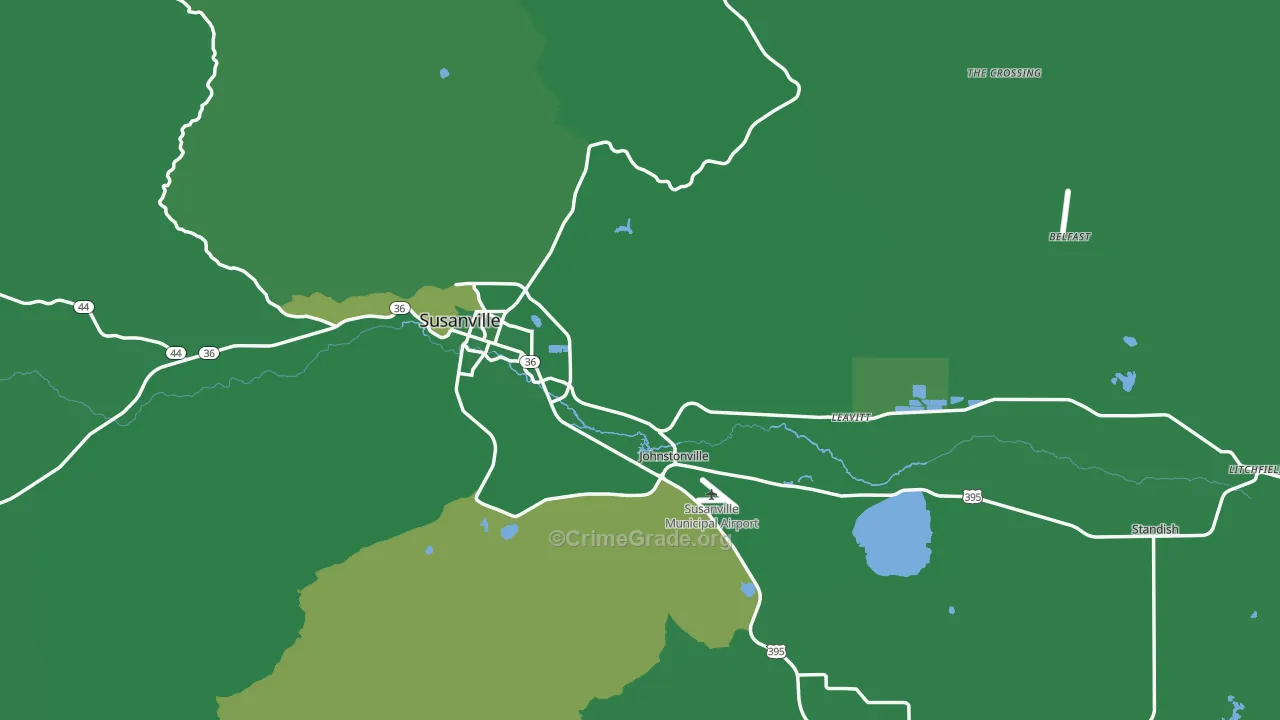 96130, CA Map of Vehicle Theft Rates