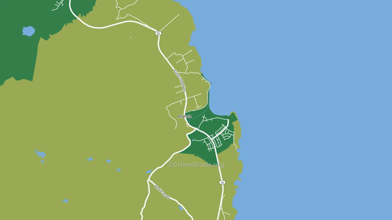 96703, HI Map of Vehicle Theft Rates
