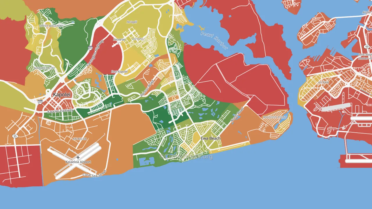 96706, HI Map of Vehicle Theft Rates