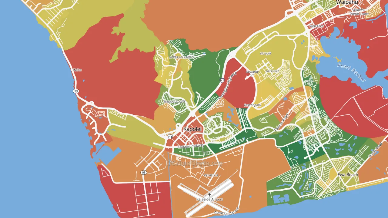 96707, HI Map of Vehicle Theft Rates