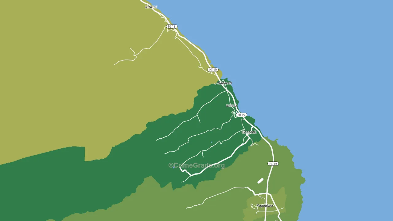 96710, HI Map of Vehicle Theft Rates