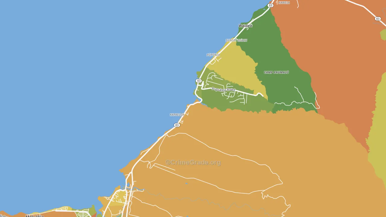 96712, HI Map of Vehicle Theft Rates