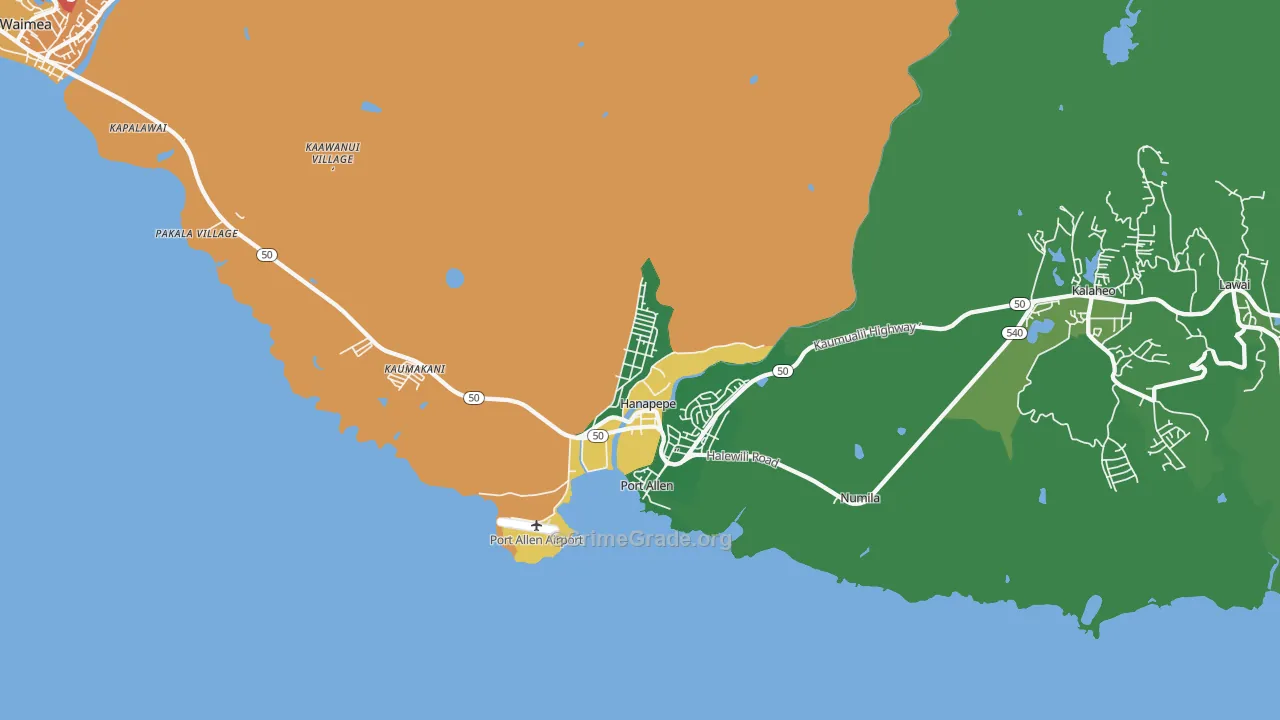96716, HI Map of Vehicle Theft Rates