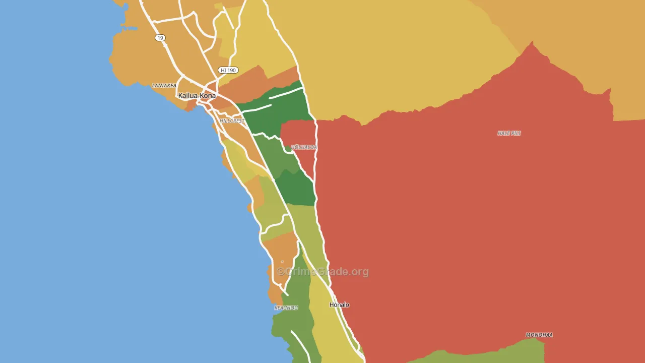 96725, HI Map of Vehicle Theft Rates