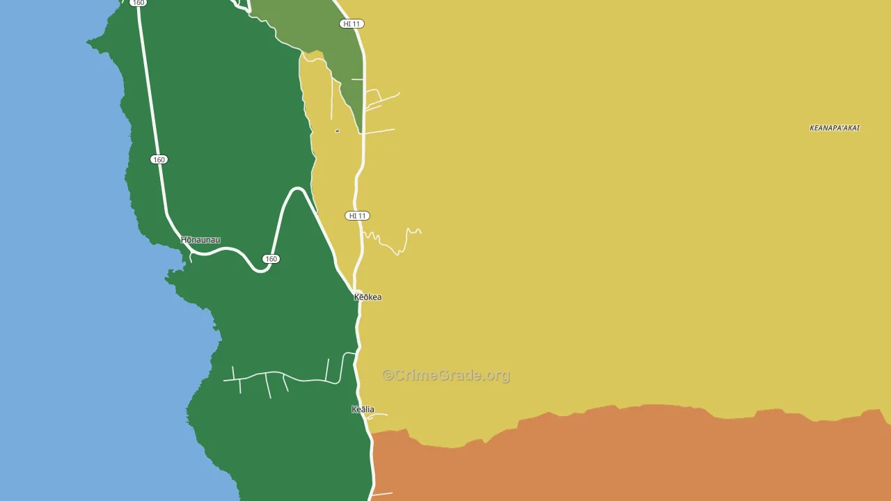 96726, HI Map of Vehicle Theft Rates
