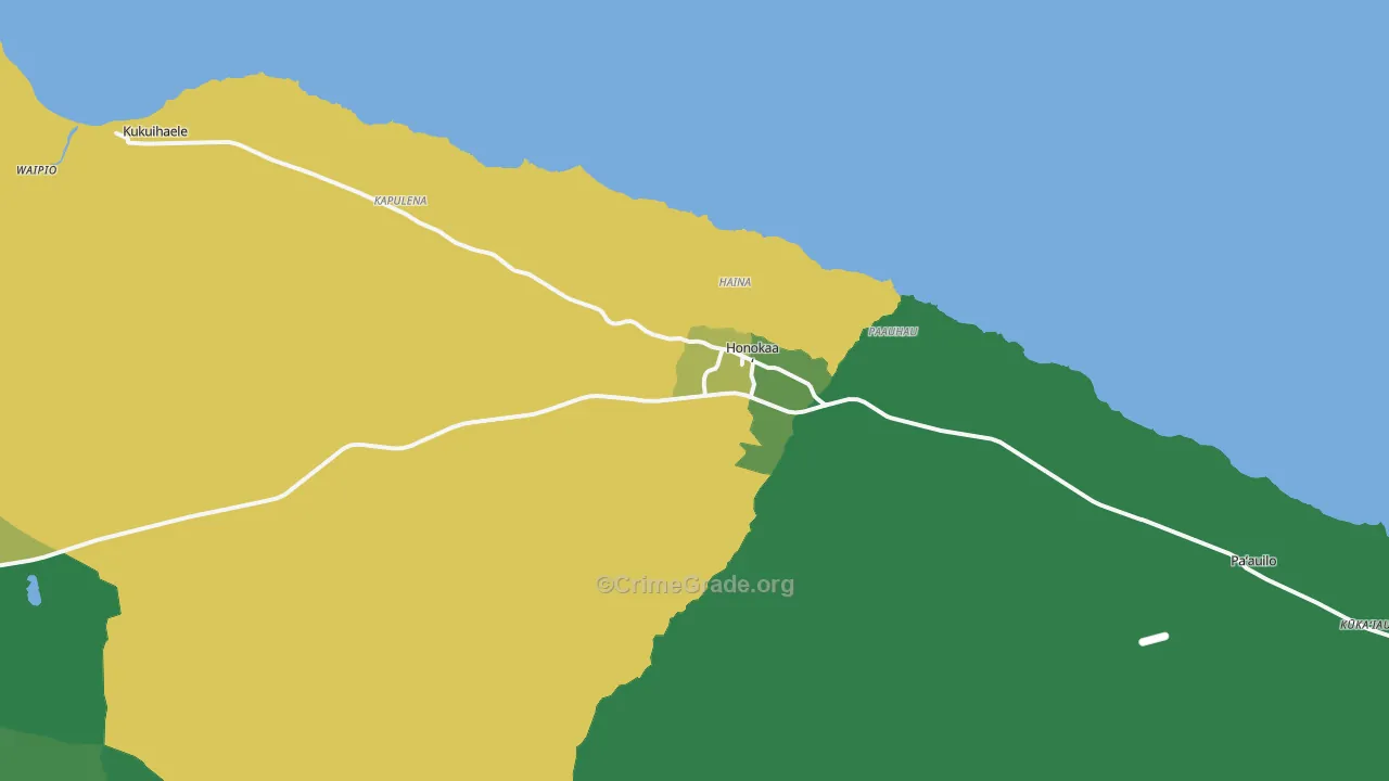96727, HI Map of Vehicle Theft Rates