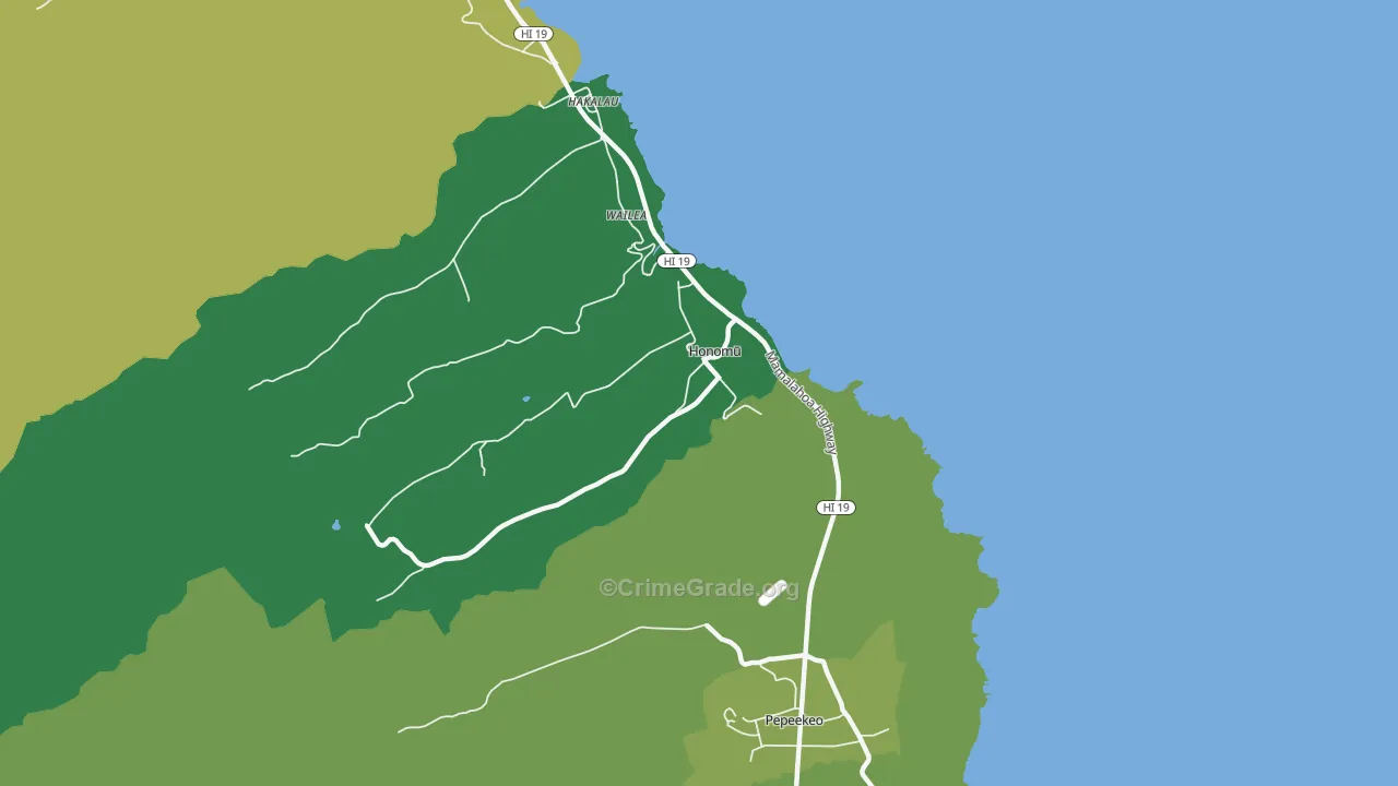 96728, HI Map of Vehicle Theft Rates