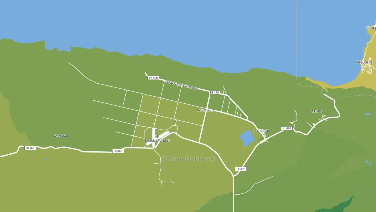 96729, HI Map of Vehicle Theft Rates