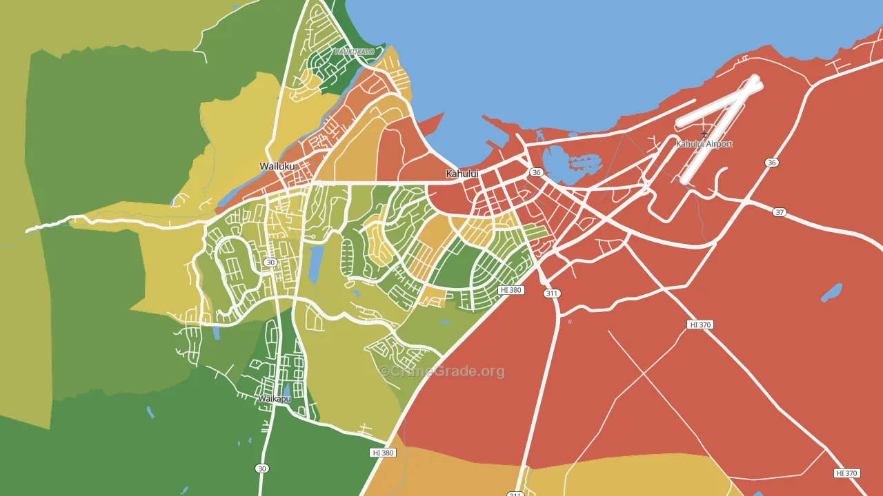 96732, HI Map of Vehicle Theft Rates