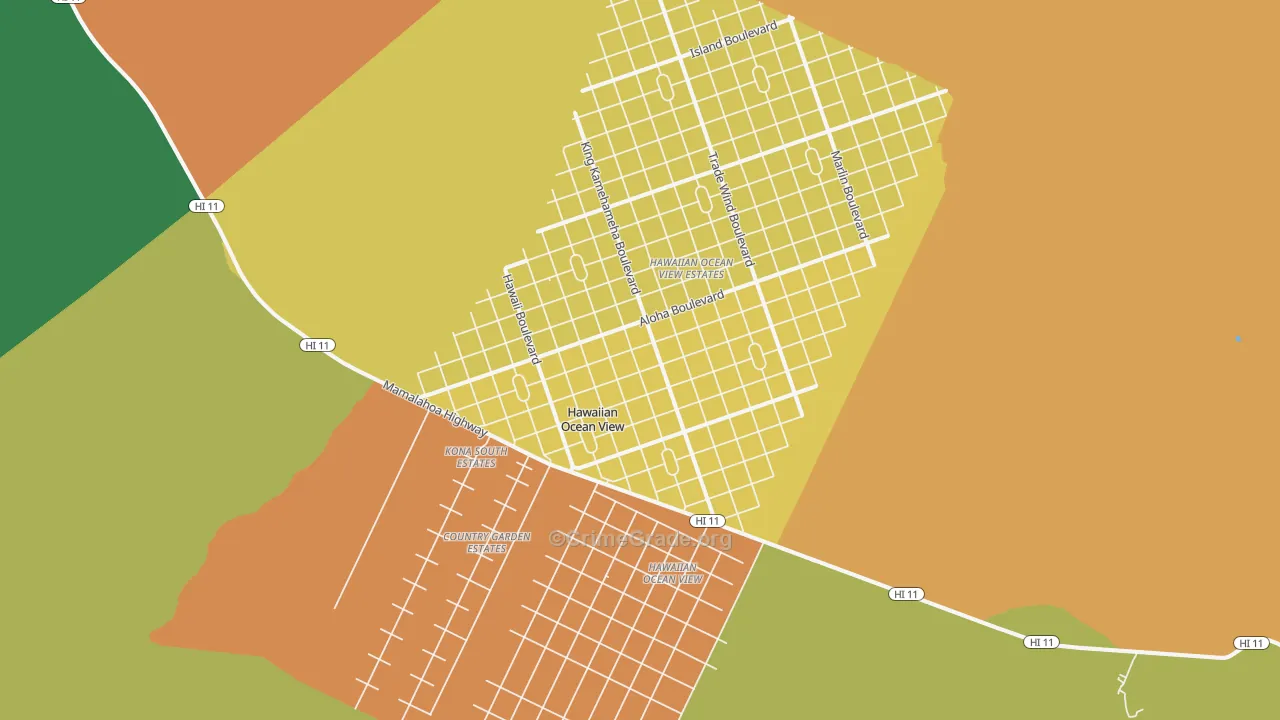 96737, HI Map of Vehicle Theft Rates