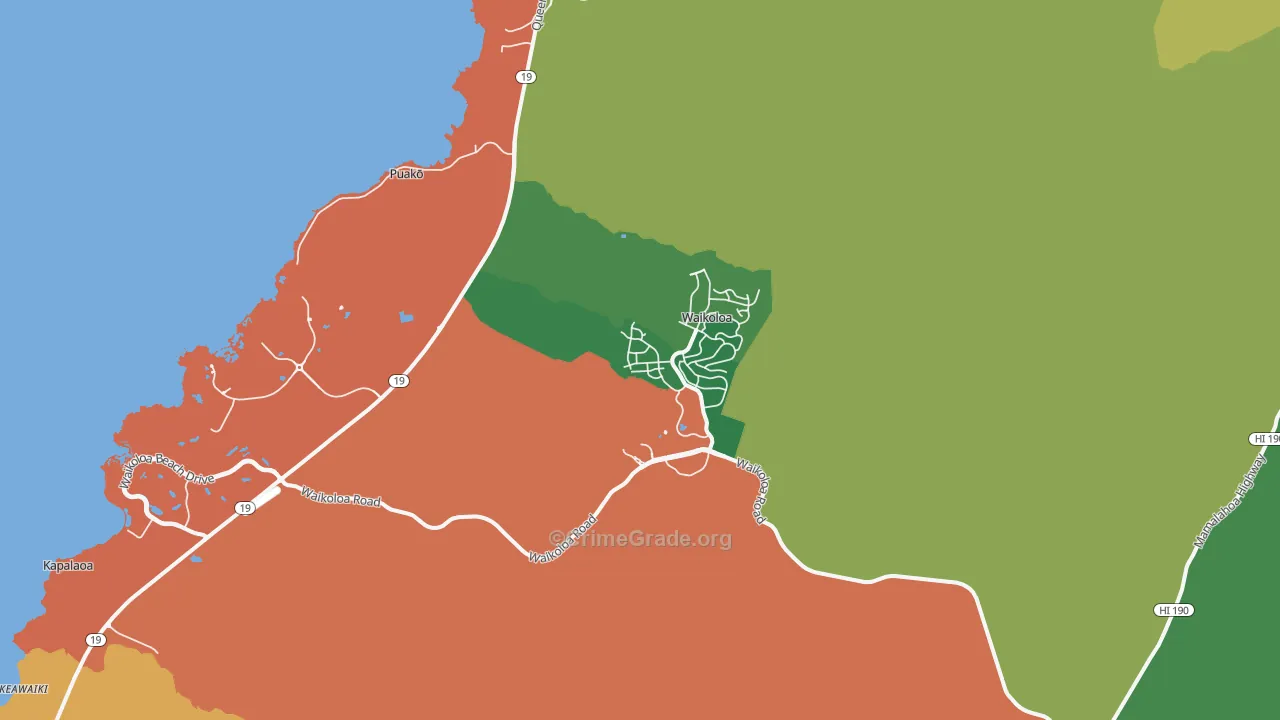 96738, HI Map of Vehicle Theft Rates