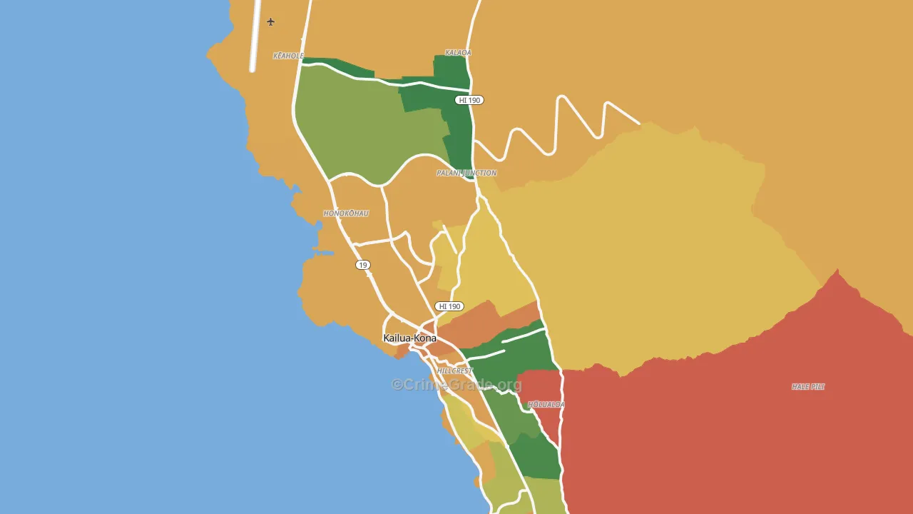 96740, HI Map of Vehicle Theft Rates
