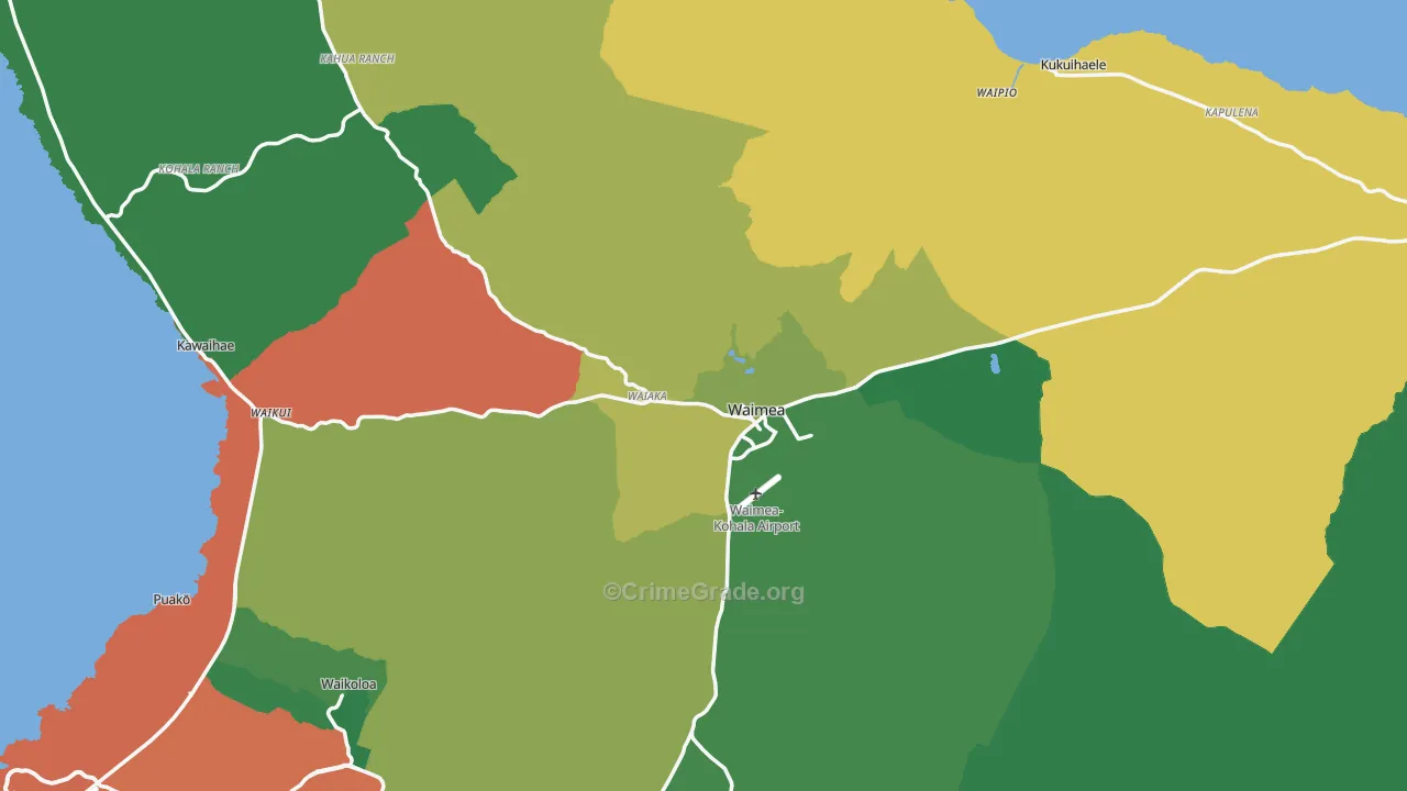 96743, HI Map of Vehicle Theft Rates