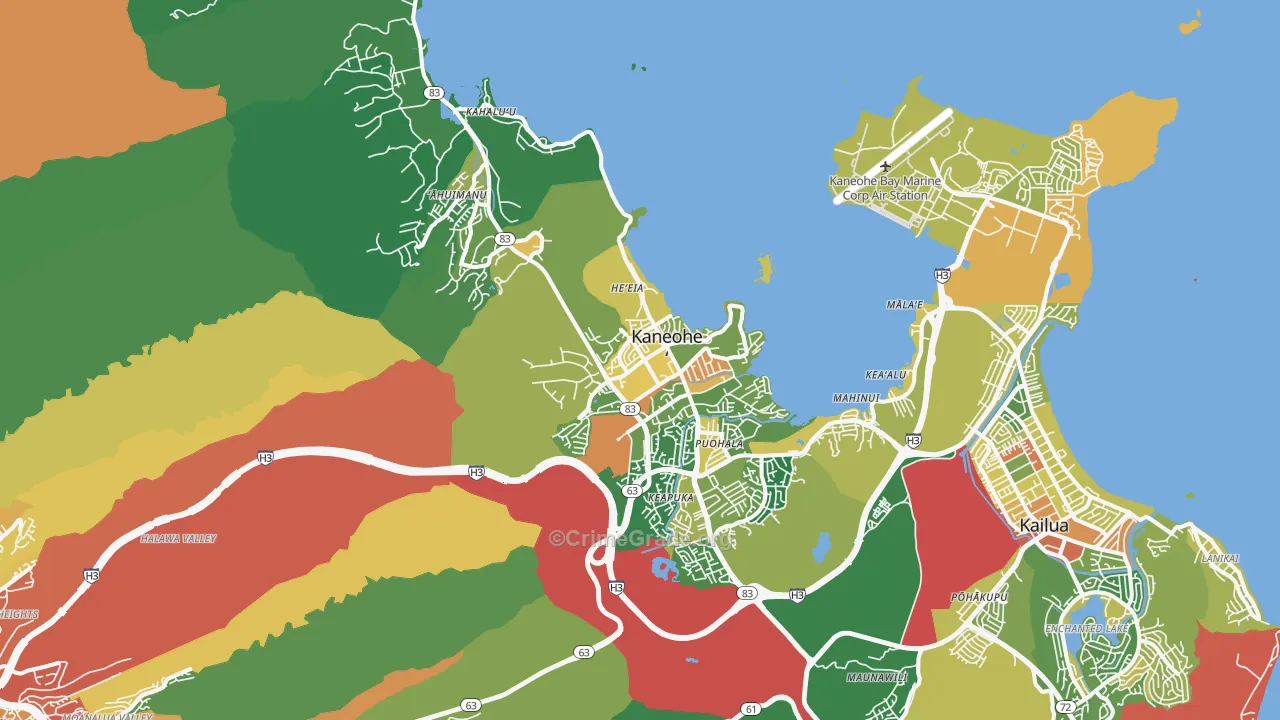 96744, HI Map of Vehicle Theft Rates