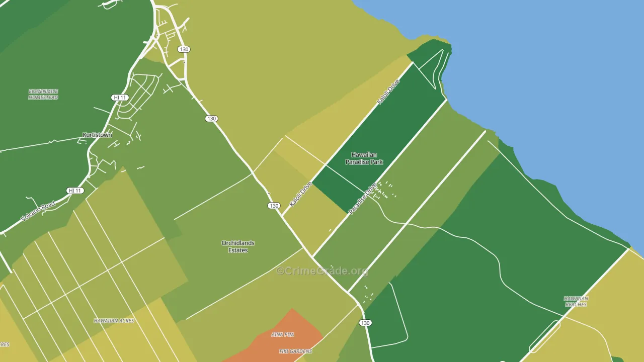 96749, HI Map of Vehicle Theft Rates