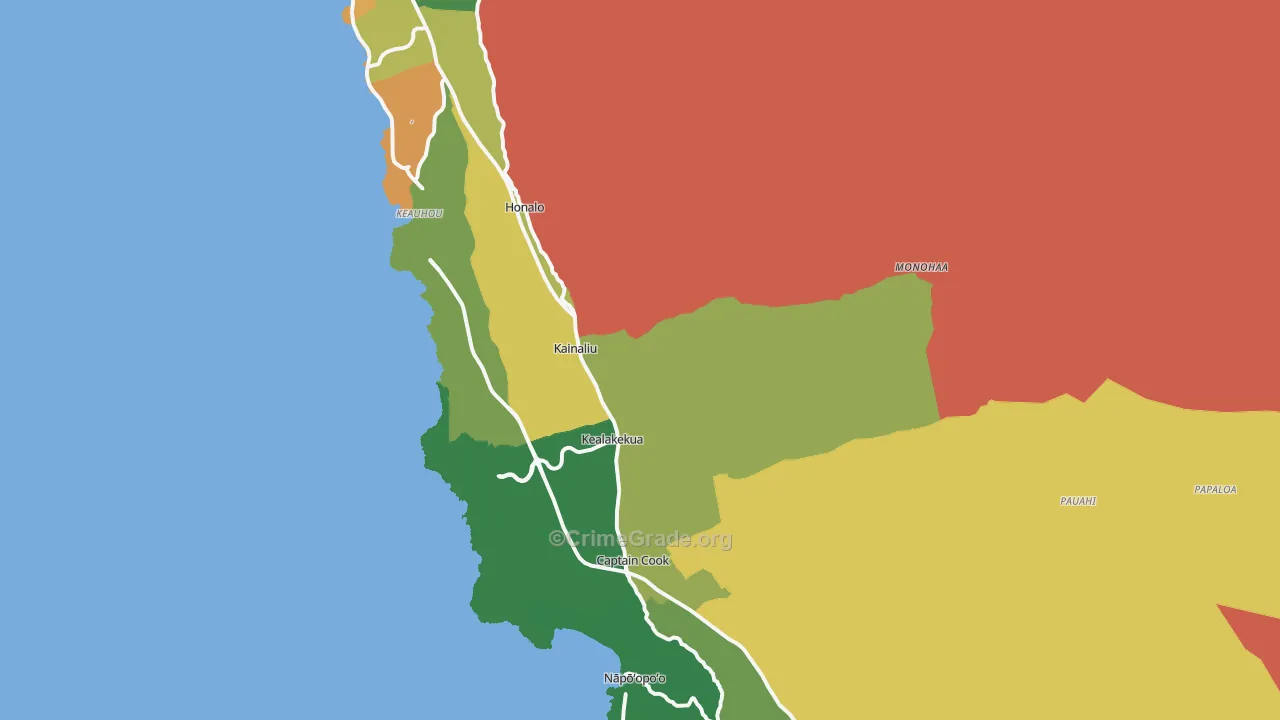 96750, HI Map of Vehicle Theft Rates