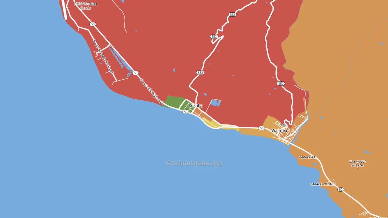 96752, HI Map of Vehicle Theft Rates