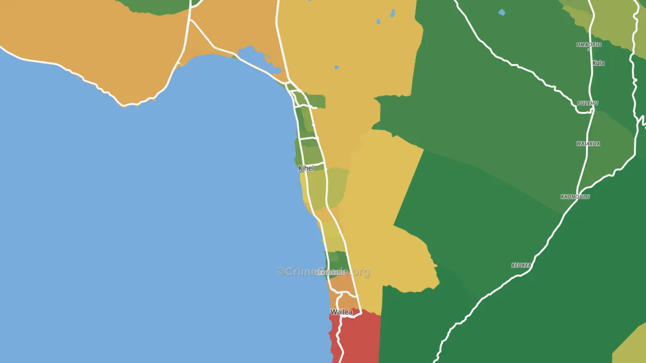 96753, HI Map of Vehicle Theft Rates