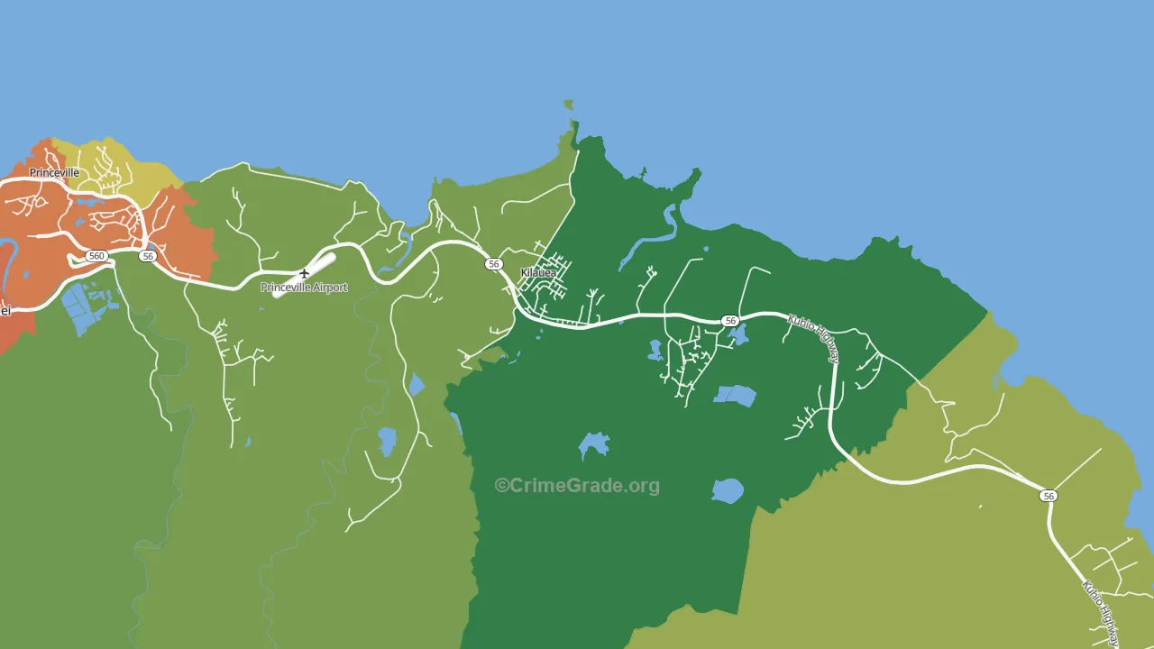 96754, HI Map of Vehicle Theft Rates