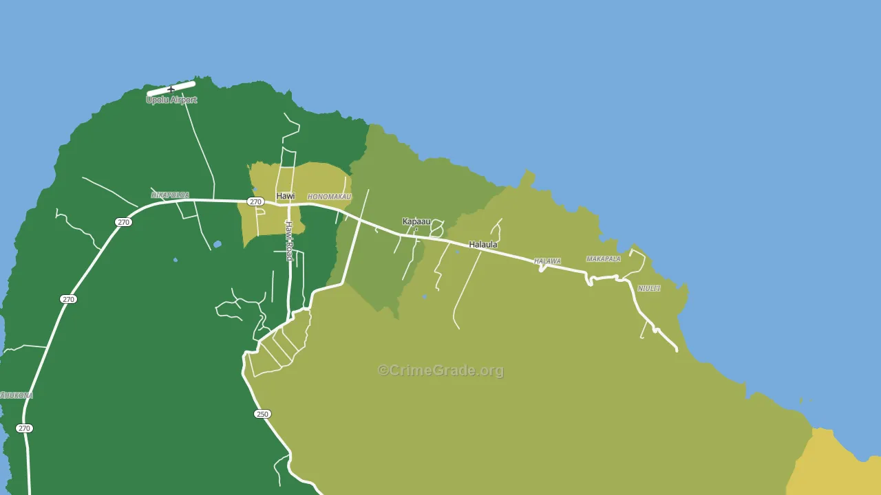 96755, HI Map of Vehicle Theft Rates