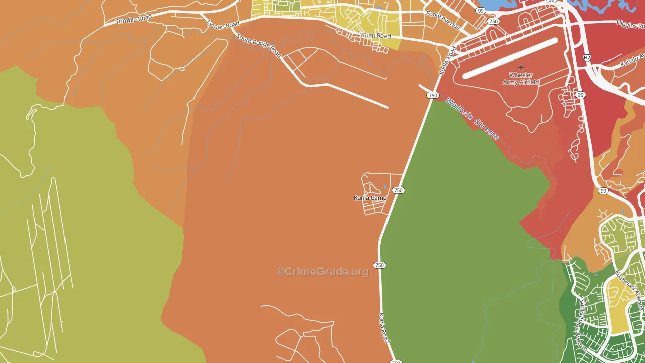 96759, HI Map of Vehicle Theft Rates
