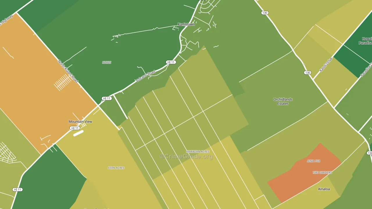 96760, HI Map of Vehicle Theft Rates