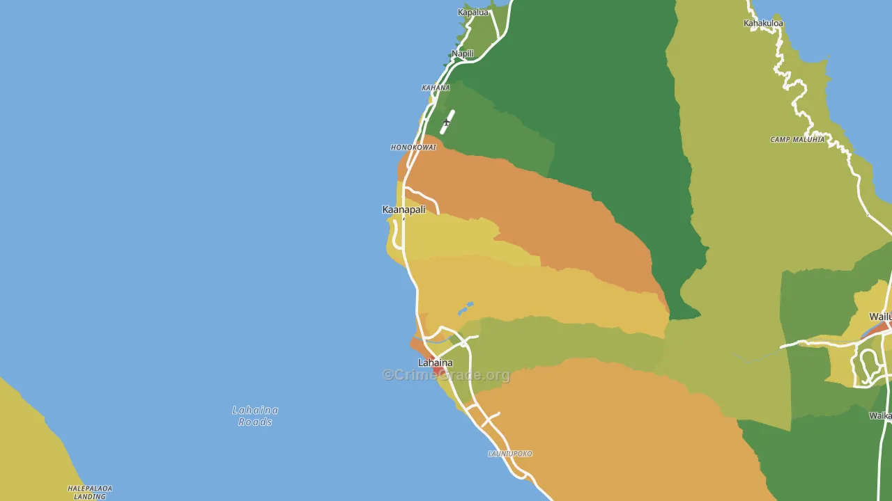 96761, HI Map of Vehicle Theft Rates