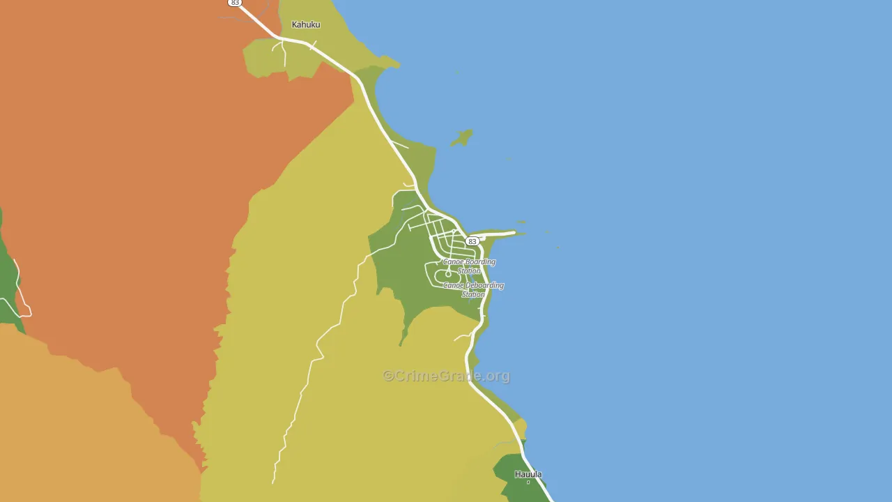 96762, HI Map of Vehicle Theft Rates