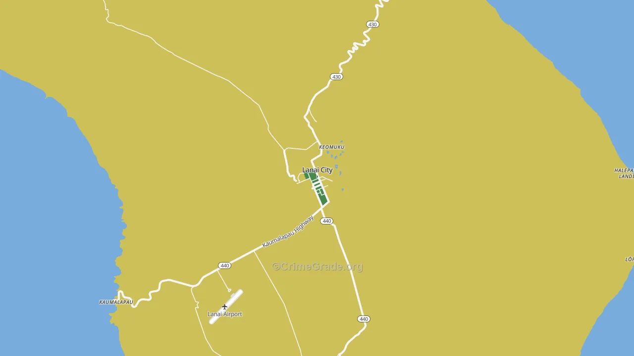 96763, HI Map of Vehicle Theft Rates