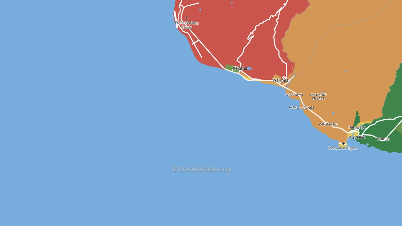 96769, HI Map of Vehicle Theft Rates