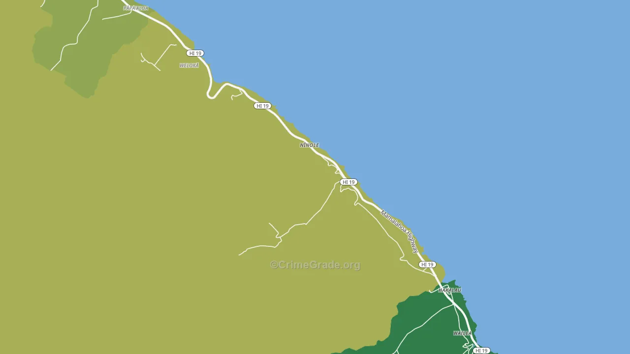 96773, HI Map of Vehicle Theft Rates