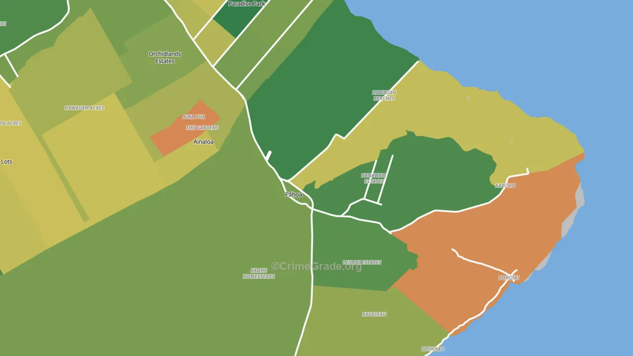 96778, HI Map of Vehicle Theft Rates