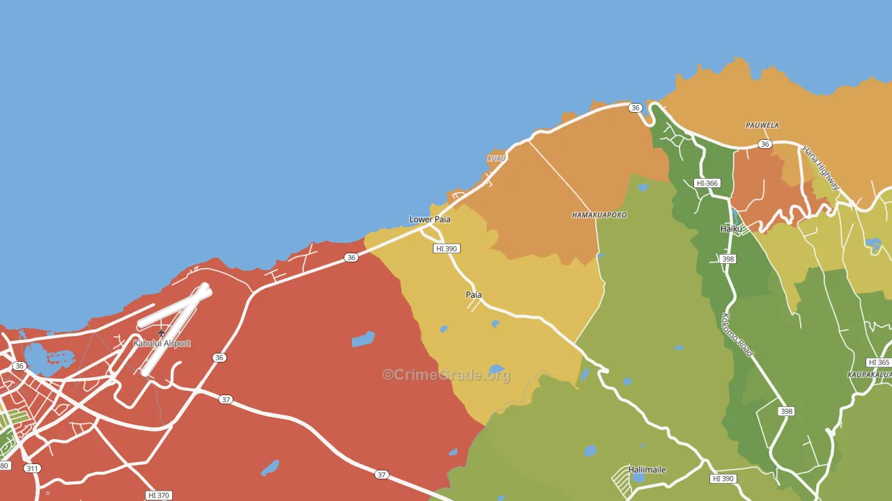 96779, HI Map of Vehicle Theft Rates