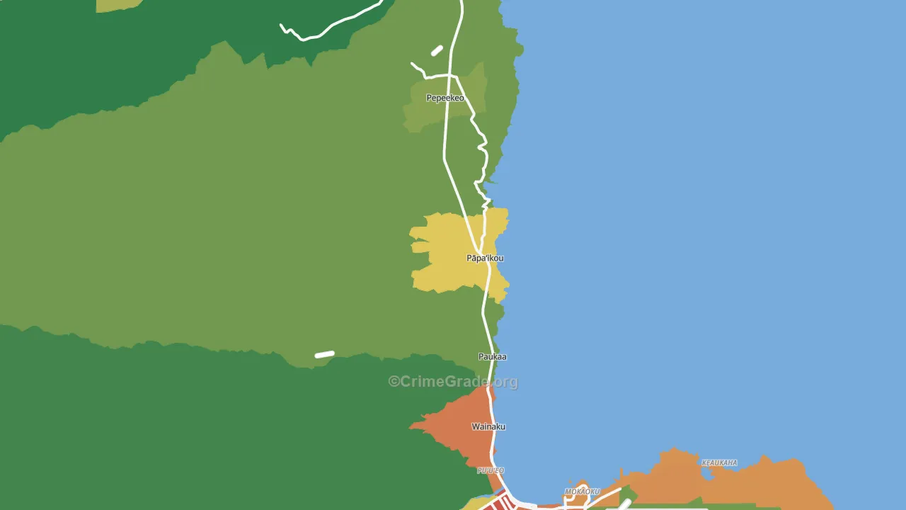 96781, HI Map of Vehicle Theft Rates