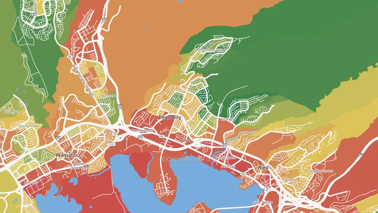 96782, HI Map of Vehicle Theft Rates