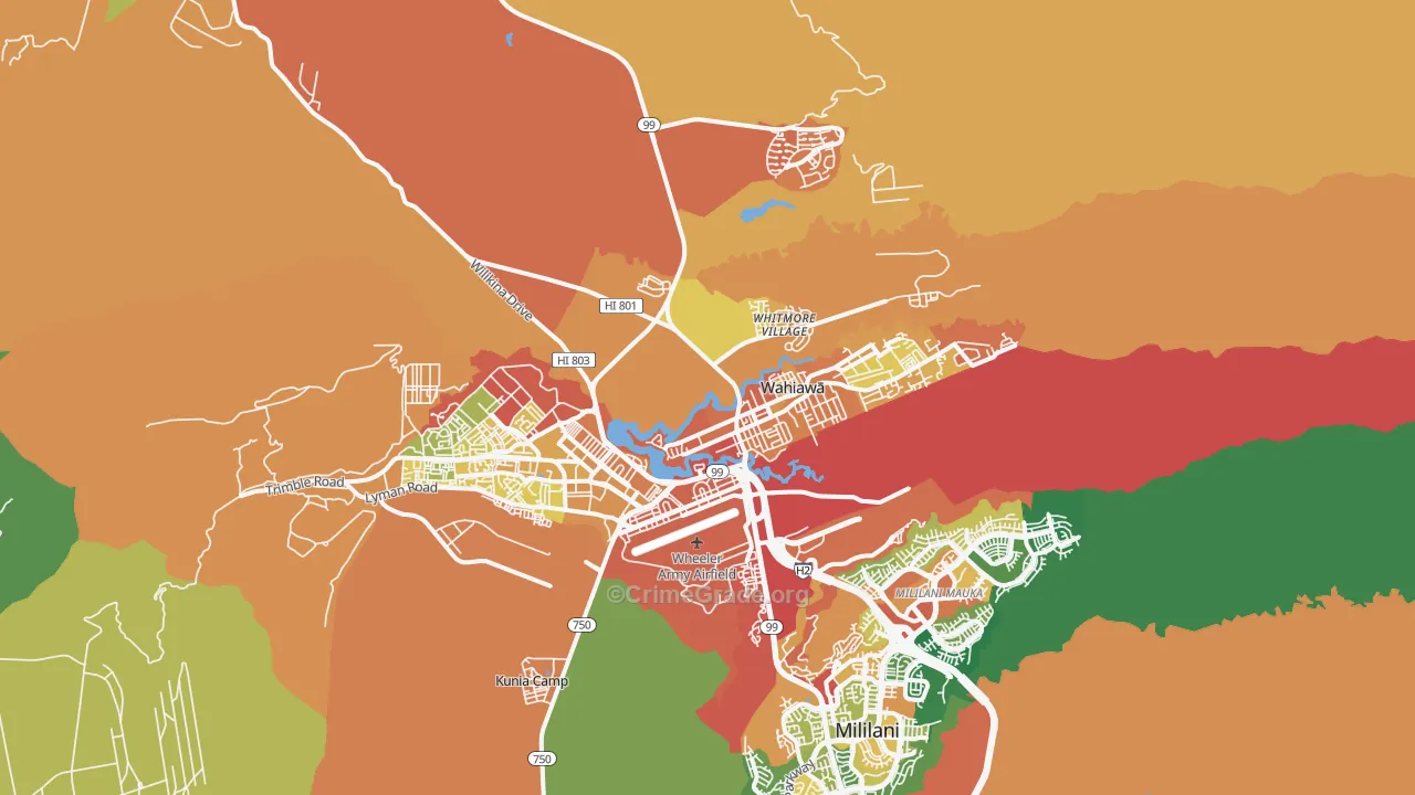 96786, HI Map of Vehicle Theft Rates