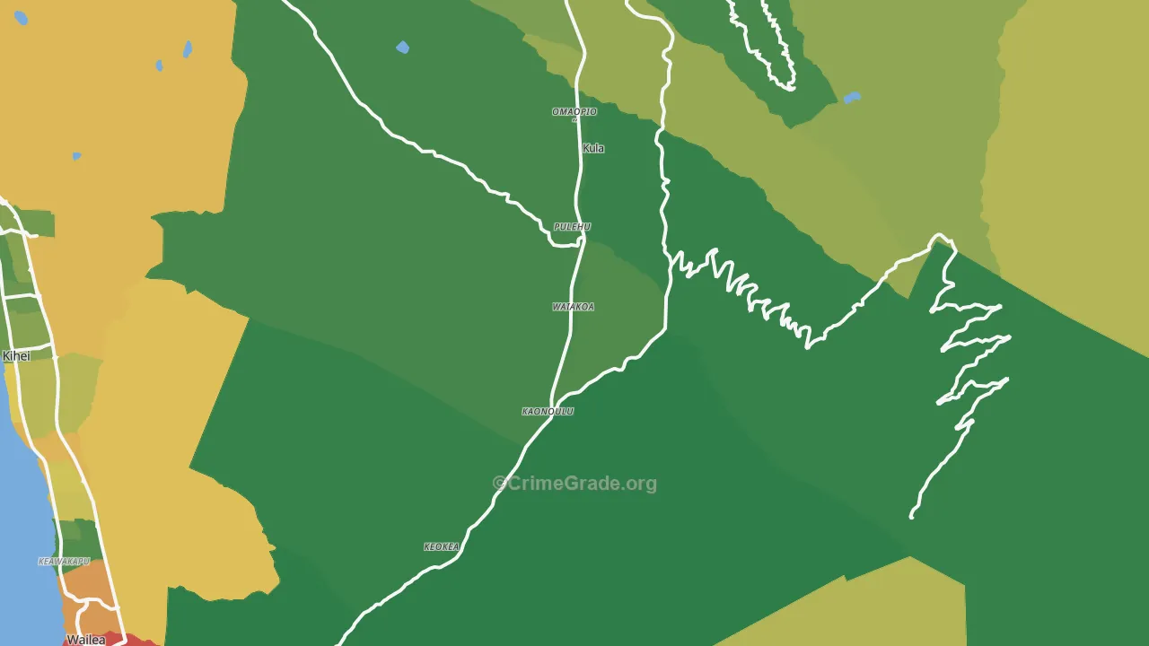 96790, HI Map of Vehicle Theft Rates