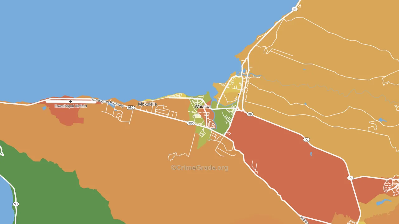 96791, HI Map of Vehicle Theft Rates